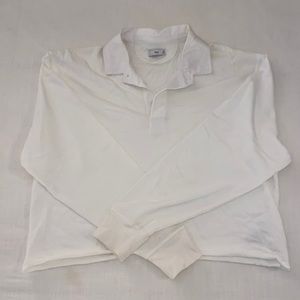 Tna Collared White Cropped Long Sleeve